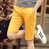 欧萨威帝男士夏天直筒五分休闲裤 韩版运动纯色短裤 皮带款