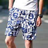 夏季沙滩裤男士速干宽松海边度假休闲加大码游泳运动平角五分短裤