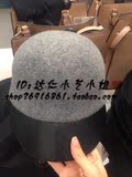 【专柜特价】HM H＆M 专柜正品代购 纯羊毛灰色帽子礼帽子拼接pu