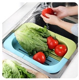 厨房可伸缩水槽置物架 洗菜滤水篮 碗碟蔬菜水果沥水架塑料晾碗架