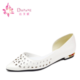 Daphne/达芙妮正品16新款镂空面低跟舒适尖头女单鞋 1016102034