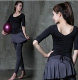 韩国春夏显瘦瑜伽服套装跑步运动健身服房女紧身长裤裙假两件套装