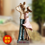 欧式复古创意一家三口人物雕塑摆件 创意结婚周年纪念日礼物礼品