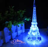 巴黎水晶埃菲尔铁塔模型情人节送同学男女朋友结婚生日礼物品包邮