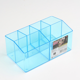 日本KM 塑料透明化妆品收纳盒办公室文具杂物归纳分类桌面整理盒