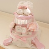 韩国代购正品粉色公主 全棉衣服用品 新生儿礼盒婴儿尿布生日蛋糕
