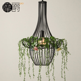 北欧创意个性花盆栽植物空中花园餐厅吊灯卧室阳台过道办公室吊灯