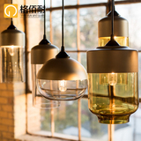 格佰耐复古工业简约loft餐厅北欧创意现代单头吧台圆形玻璃餐吊灯