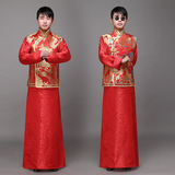 中式结婚喜服礼服唐装汉服古装秀禾服红色新郎龙凤褂刺绣男装摄影