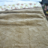 BUBU熊绗缝床盖冬季保暖加厚法兰绒绗缝床垫床单毛毯床上用品清仓