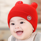 婴儿帽子韩国新生儿0-3-6个月胎帽 男女宝宝春秋天保暖针织毛线帽
