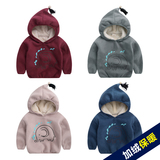 男童卡通加厚卫衣 2015新款韩版冬装童装儿童连帽加绒上衣U2103