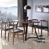 简约北欧宜家风格餐桌椅子组合实木水曲柳现代小户型长方形桌现货