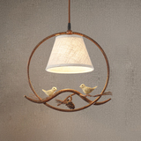 美式乡村复古铁艺小鸟吊灯北欧创意个性现代餐吊灯卧室书房吧台灯