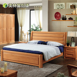 美林中式全实木床1.8架子床德国榉木双人床现代简约1.5米婚床大床