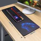 赛德斯幽灵狼 超大机械键盘垫大鼠标垫 锁边电脑办公桌垫书桌垫