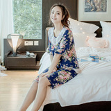 夏季韩版睡衣女粘纤真丝休闲套装可爱萌韩国短袖梭织棉布家居服