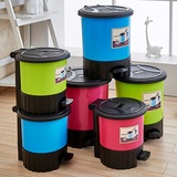 川为大号塑料垃圾桶家用时尚创意垃圾桶脚踏脚踩厨房卫生间带盖