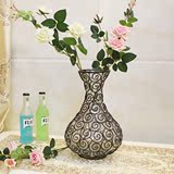 中式祥云玻璃花瓶创意水培花器客厅饰品摆件现代欧式铁艺家居礼物