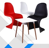 潘东椅S椅会议椅咖啡厅椅谈判桌椅创意椅塑料椅休闲洽谈桌椅组合