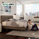 可拆洗布艺床小户型布床北欧宜家1.8米双人床美式气动储物软体床