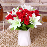 摆件白色小花瓶台面餐桌餐台书桌花器插花器皿欧式简约干花装饰品