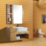 橡木实木吊柜卫浴柜洗脸盆柜组合卫生间洗手盆柜浴室台盆整体洁具