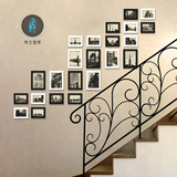 复古创意组合相片挂墙 酒吧咖啡馆相框墙 楼梯美式照片墙相框实木