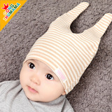 婴儿帽子3-6-12个月秋冬季新生儿胎帽彩棉套头帽春男女宝宝帽子