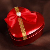 心形马口铁喜糖盒铁盒结婚婚庆用品金属喜糖盒子红色糖盒定制创意