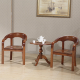 特价现代中式榆木家具全实木咖啡桌椅组合双人小户型圆餐桌边角几