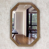 现代家居墙面壁挂镜玄关镜背景墙装饰镜欧式浴室镜仿实木梳妆镜子