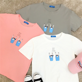 夏季新款韩版日系软妹子可爱小人字母宽松萌系学生短袖T恤女