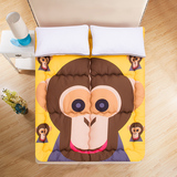 儿童卡通萌小猴床垫单人0.9m加厚榻榻米床垫床褥学生床垫褥子折叠