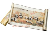 中国特色工艺品熊猫丝绸画卷轴外事礼品 外事 商务礼品 送老外