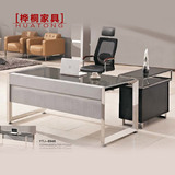 广东上海办公家具老板办公桌1.8米钢化玻璃现代 时尚大班台主管桌