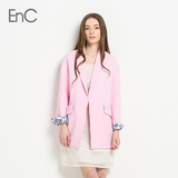 ENC衣恋旗下春夏新款纯色时尚中长款女式薄西装外套 EHJK52211C