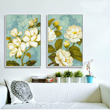 现代简约客厅装饰画 沙发背景墙壁画餐厅卧室挂画 花卉三联组合画