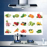 厨房防油贴纸耐高温贴膜油烟机灶台瓷砖铝箔防水墙贴画水果蔬菜