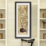 新中式花卉法式风格装饰画客厅餐厅玄关挂画高端卡纸壁画实木有框