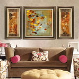 美式三联画组合沙发背景墙画客厅有框装饰画欧式壁画电视墙挂画值