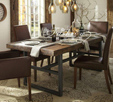 实木会议桌办公桌现代简约铁艺欧式餐厅餐桌宜家复古长桌大班台