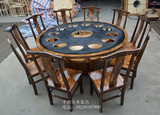 火锅餐桌圆大理石餐桌椅定做酒店电磁炉圆形餐桌实木