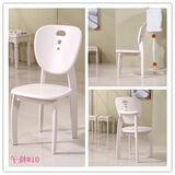 韩式田园象牙白色全烤漆时尚简约全实木餐椅子组合梳妆凳方凳餐椅