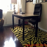 黑白色虎皮豹纹动物定制手工茶几地毯长方形满铺客厅卧室家用地毯