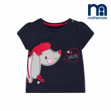 英国mothercare正品童装代购 16夏女宝宝女童小狗贴布短袖T恤
