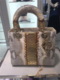 正品代购 迪奥/Dior2015新款女包 优雅奢华蛇皮手提包 限时限量