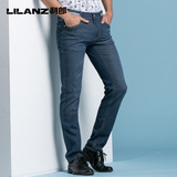 【春夏新品】利郎新款牛仔裤 男士蓝灰色水洗纹牛仔长裤5XNZ20501