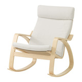 一凡上海宜家代购IKEAPO?NG波昂摇椅休闲布艺木质单人靠背沙发椅