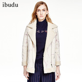 ibudu冬装新款宽松羊羔毛大翻领加绒保暖大衣女外套 E541023D10